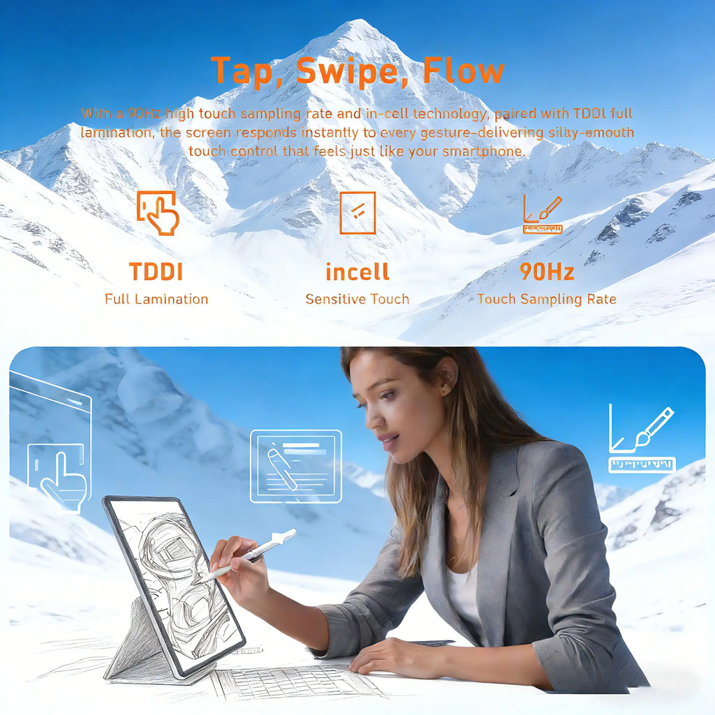 2026 Family 2-In-1 Android 15 Tablet, 10.1" Large Screen,24Gb(6Gb+18Gb) RAM 256GB Storage, Keyboard, Mouse,Stylus, Case Bundle for Kids Learning & Home Use Gift HD Pixel High Murah