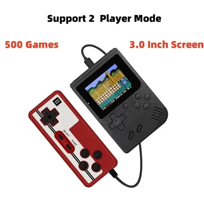 Mini Handheld Video Game Console Retro Portable Macarone 8 Bit 3.0/2.4 Inch Color LCD Kids Color Game Player Built in 500 Games