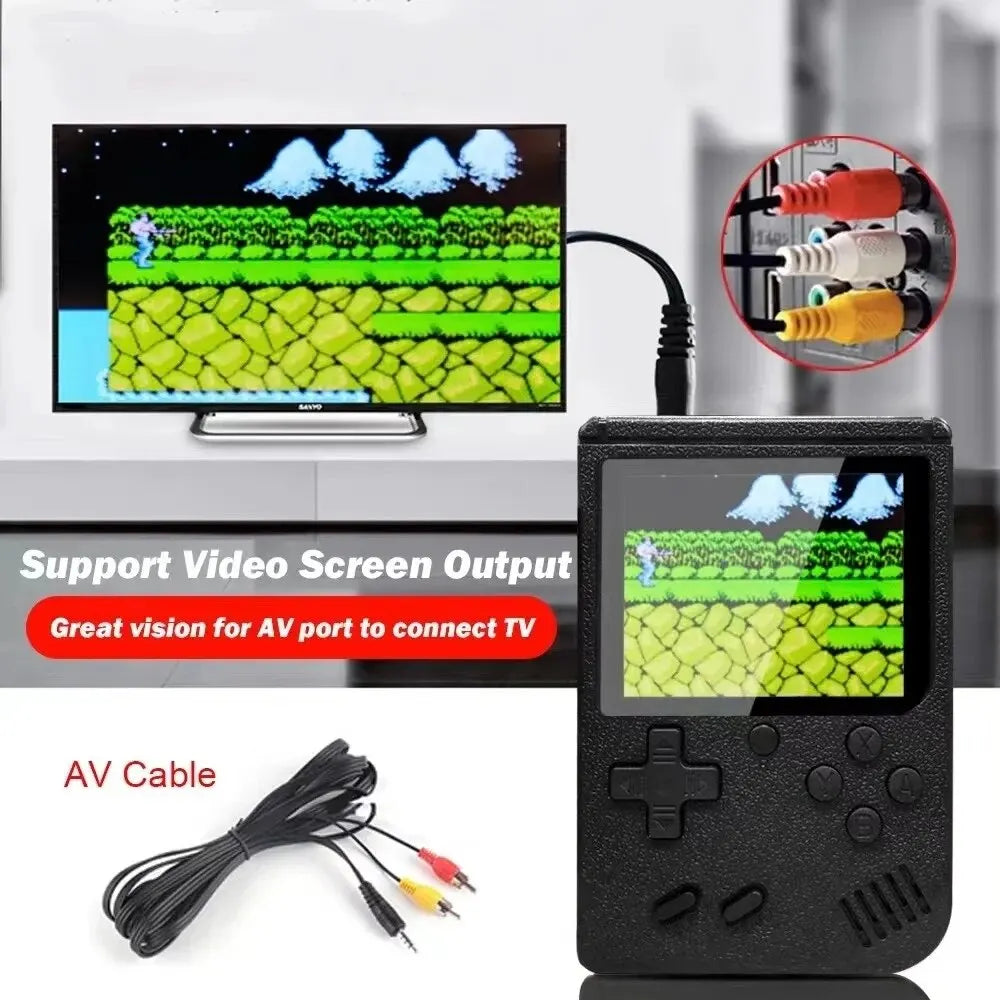 Mini Handheld Video Game Console Retro Portable Macarone 8 Bit 3.0/2.4 Inch Color LCD Kids Color Game Player Built in 500 Games