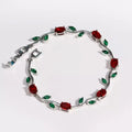 2026 Luxury Style Quality Zircon Micro-Inlaid Bracelet, Trendy Light Luxury Full Diamond Tulip Design, Mother'S Day Gift